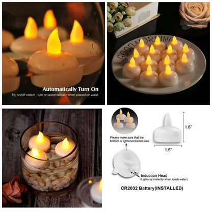 Serene Glow: Battery-Operated LED Candle Diya Lights (12 Pack)