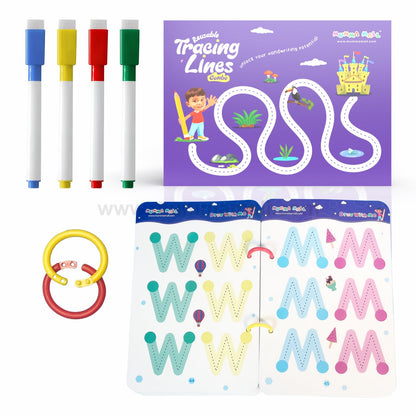 Reusable Pen Tracing Book With 64 Pages+ FREE Learning 2000+ pages PDF worksheet for kids