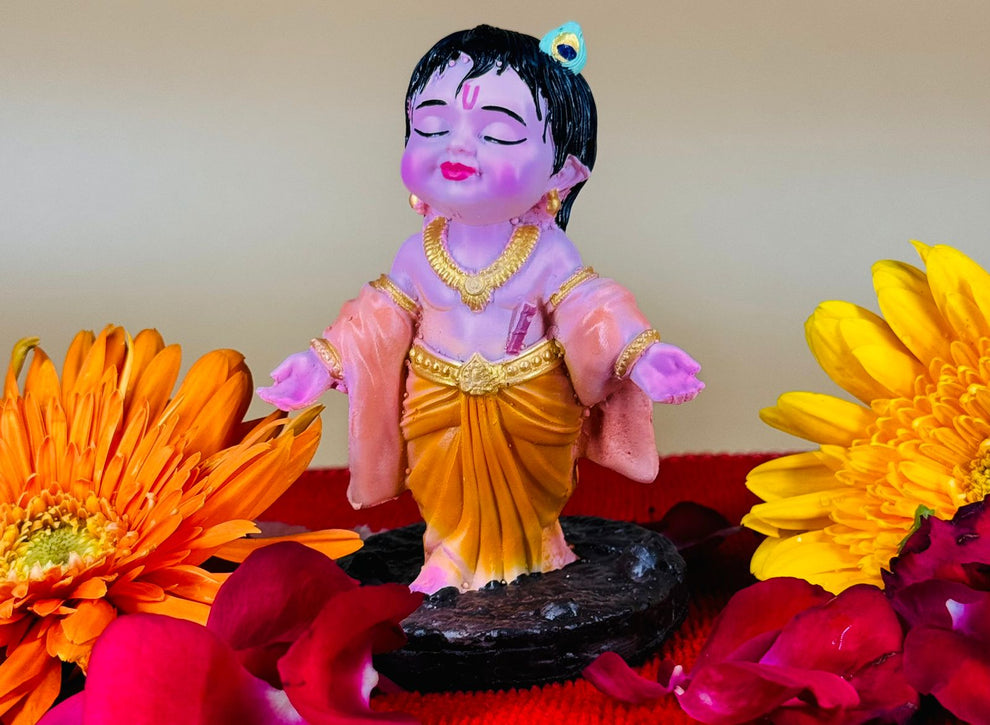 Baal Gopal Krishna Idol for car dasboard and pooja room